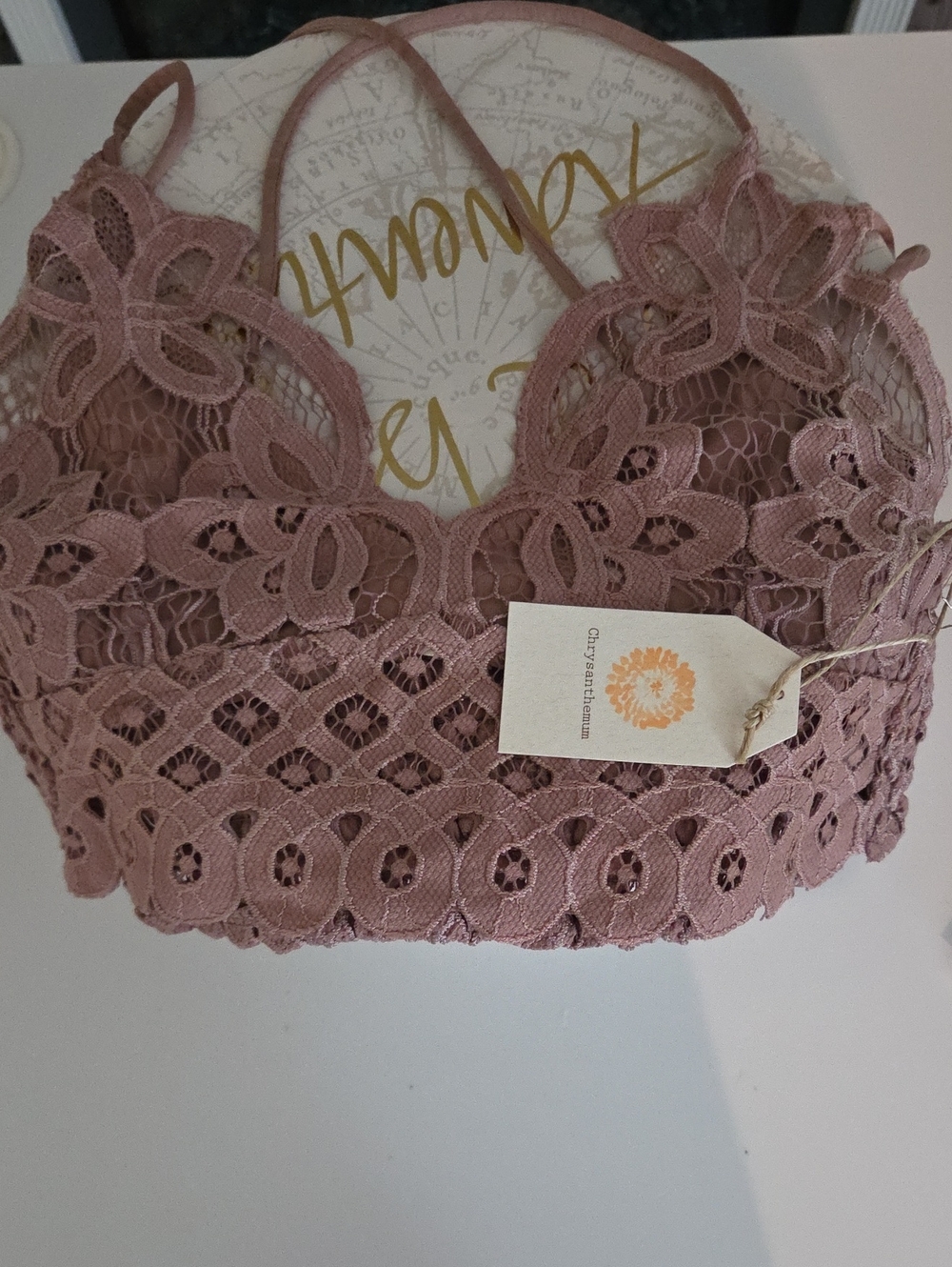 Lace Bralette in Mauve Pink